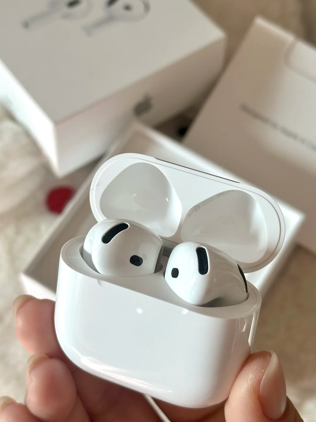 The all-new generation of wireless Bluetooth earbuds, AirPods 4